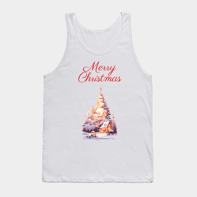 Merry Christmas decorated trees Tank Top by DemoArtMode